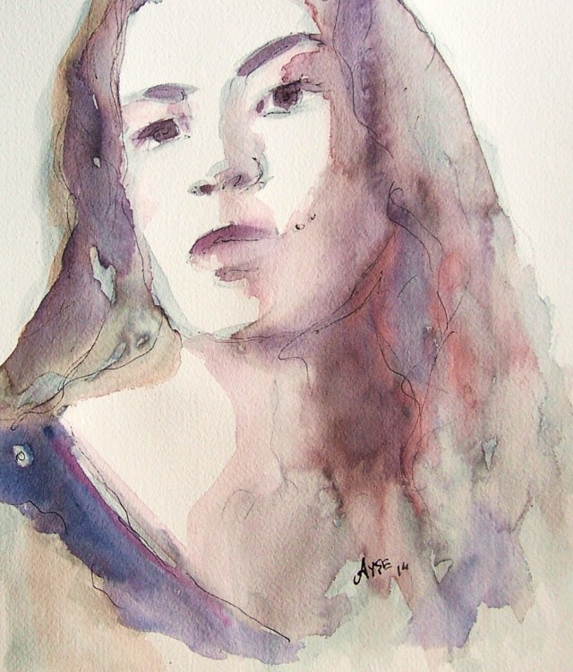 watercolor on paper - selfportrait- love, compassion and kindness